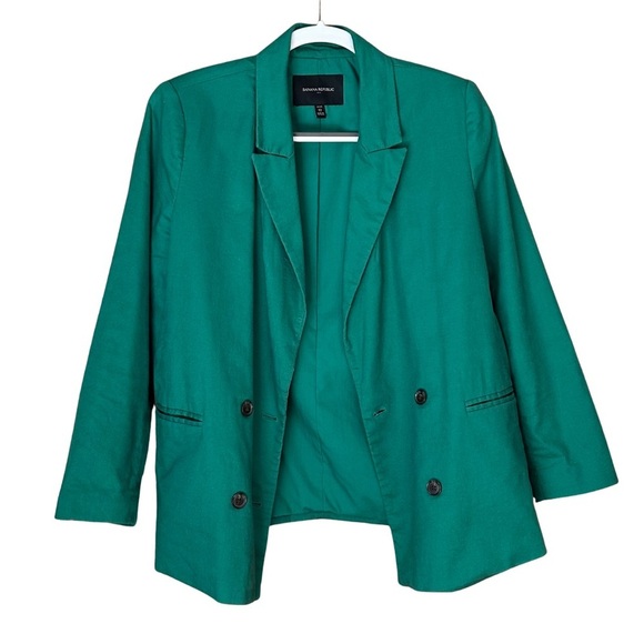 Banana Republic Linen-Cotton Blazer in Hula Green - Picture 1 of 8
